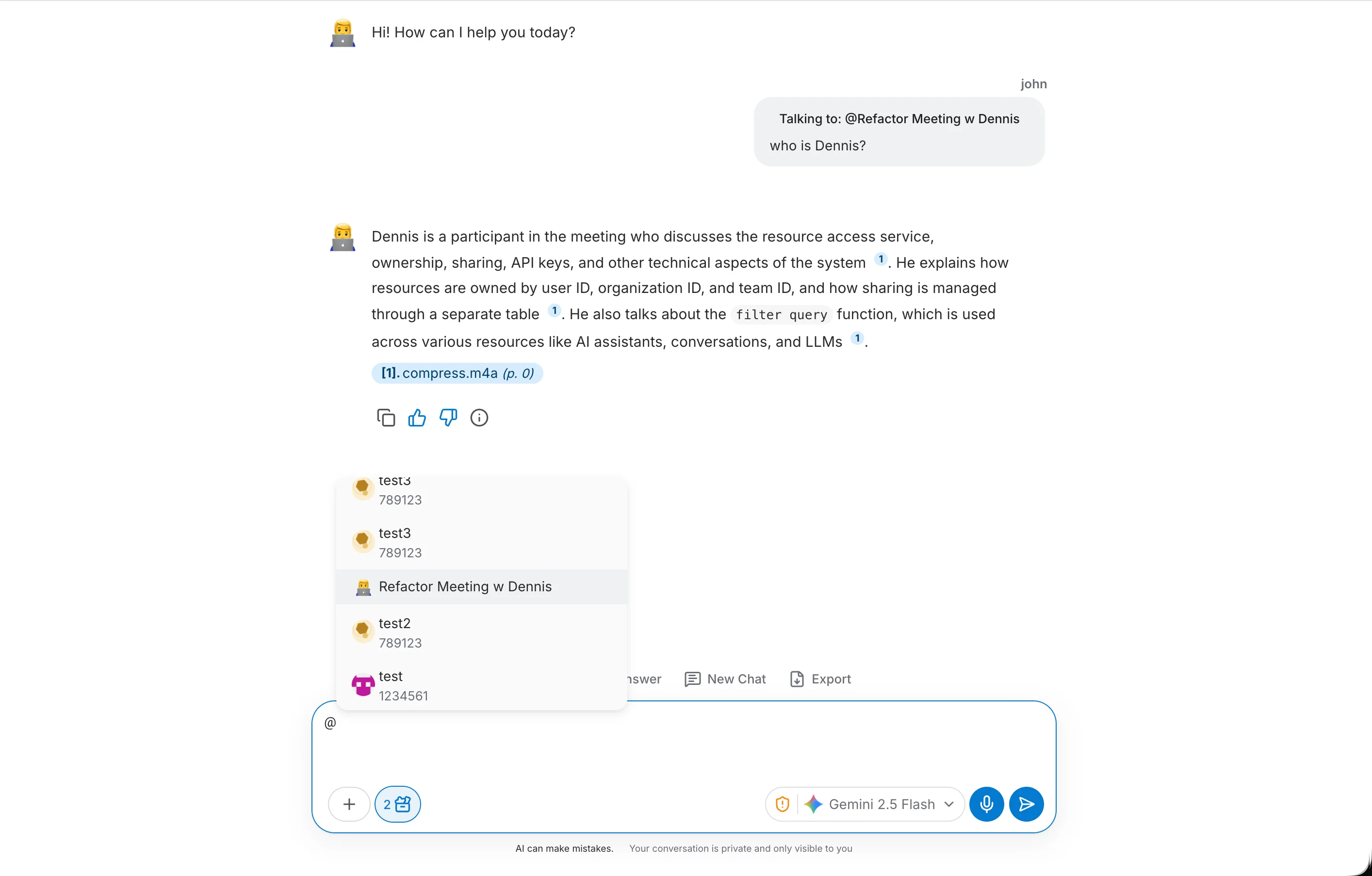 Chatbot page with AI Assistant tag