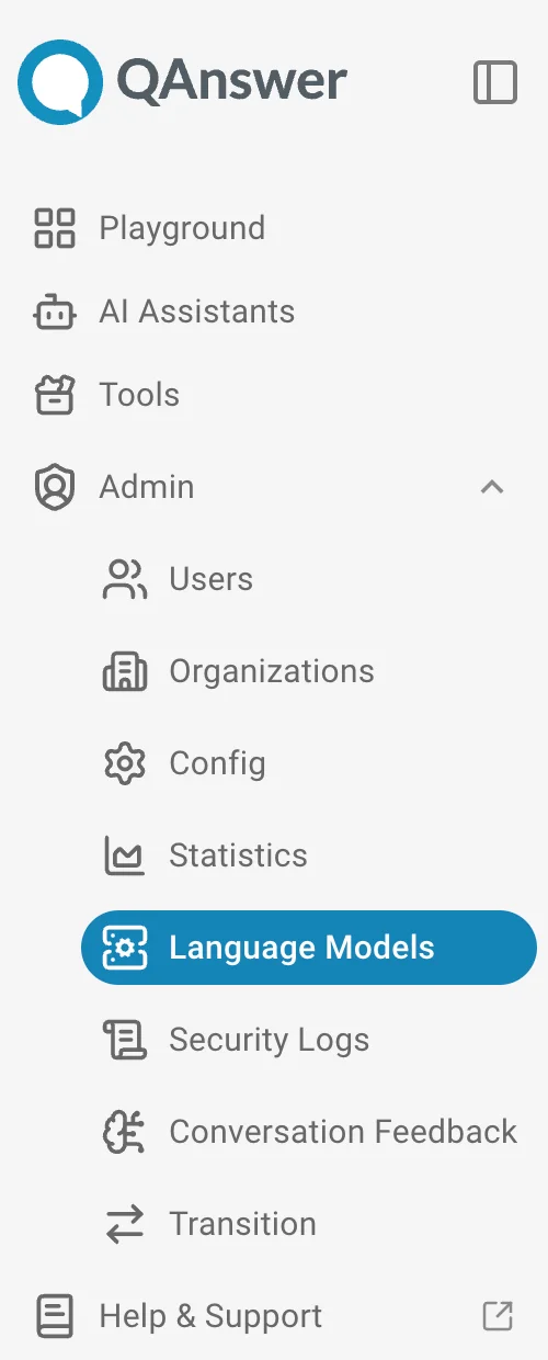 LLM Models Navbar