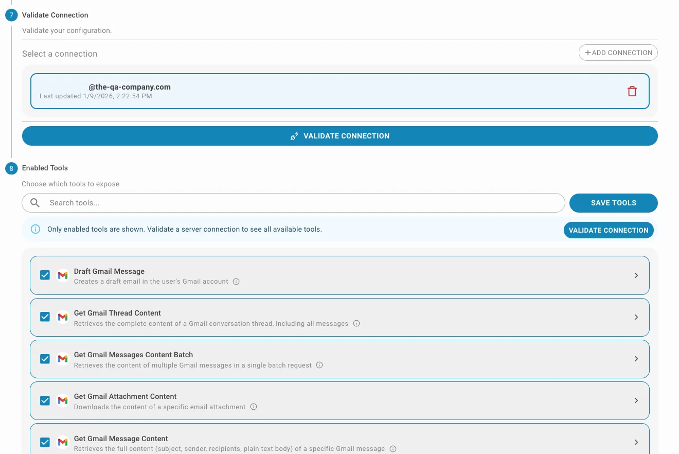 Configuring an MCP server
