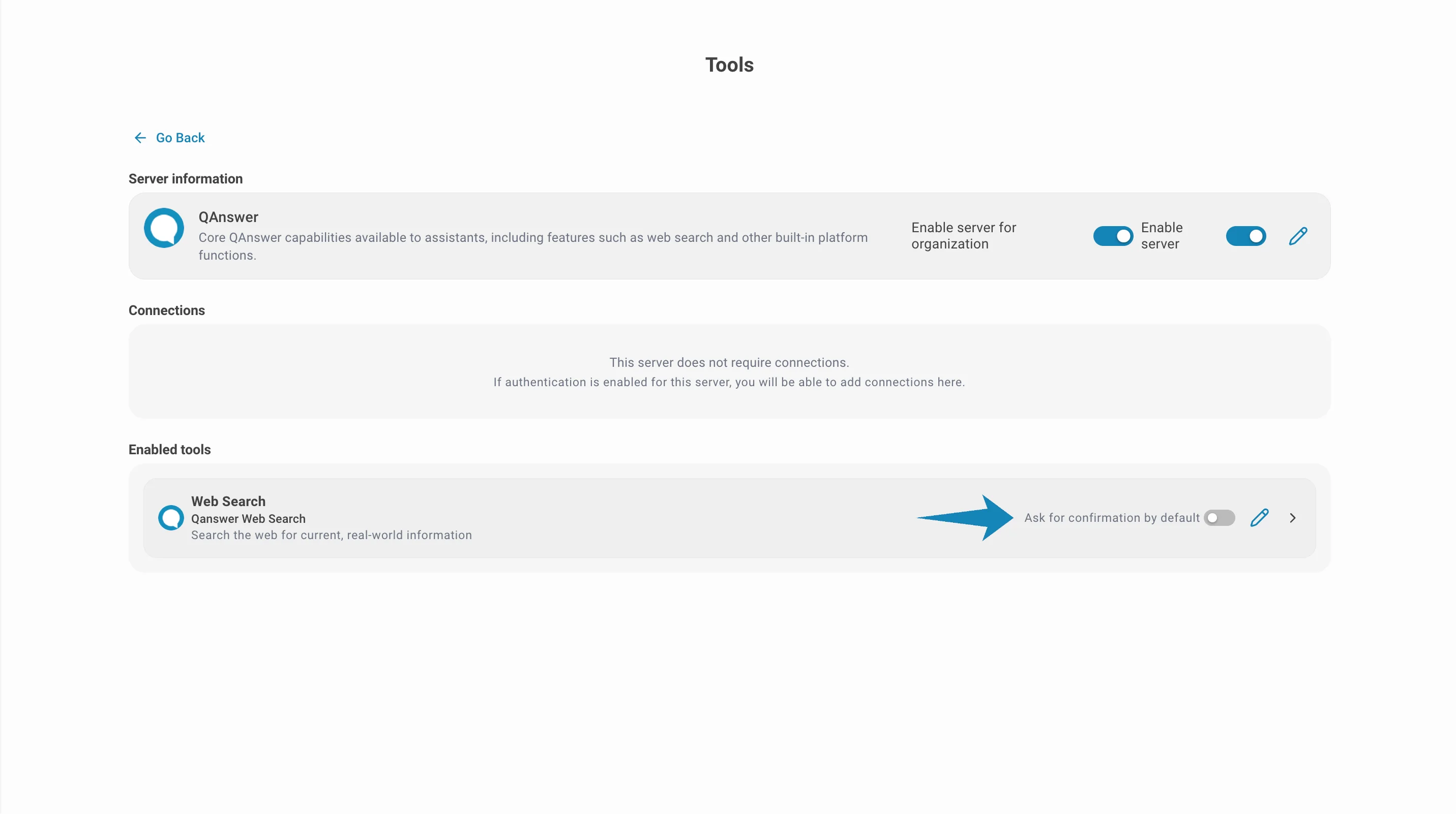 Manage default confirmation behaviour