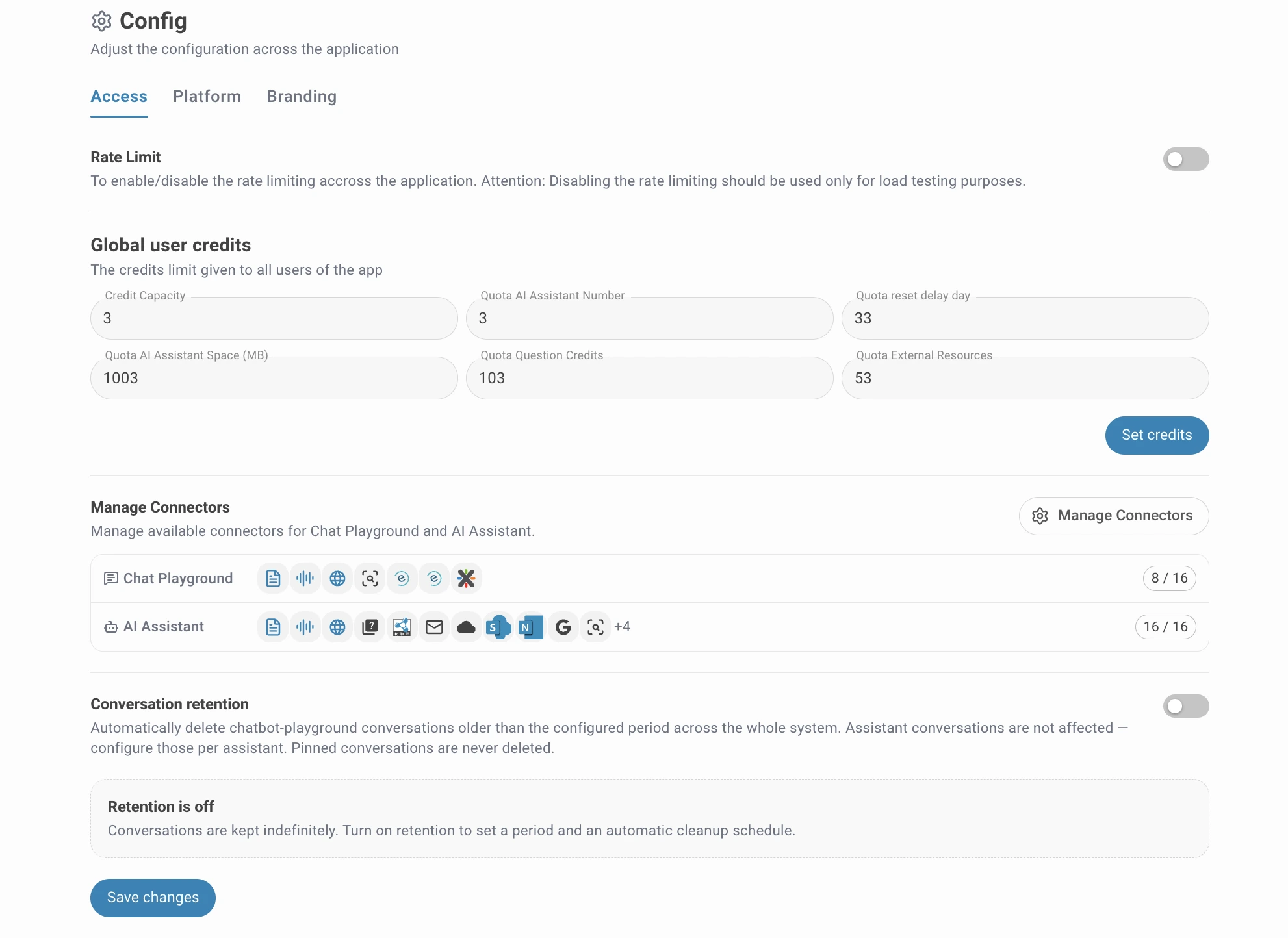 admin config access