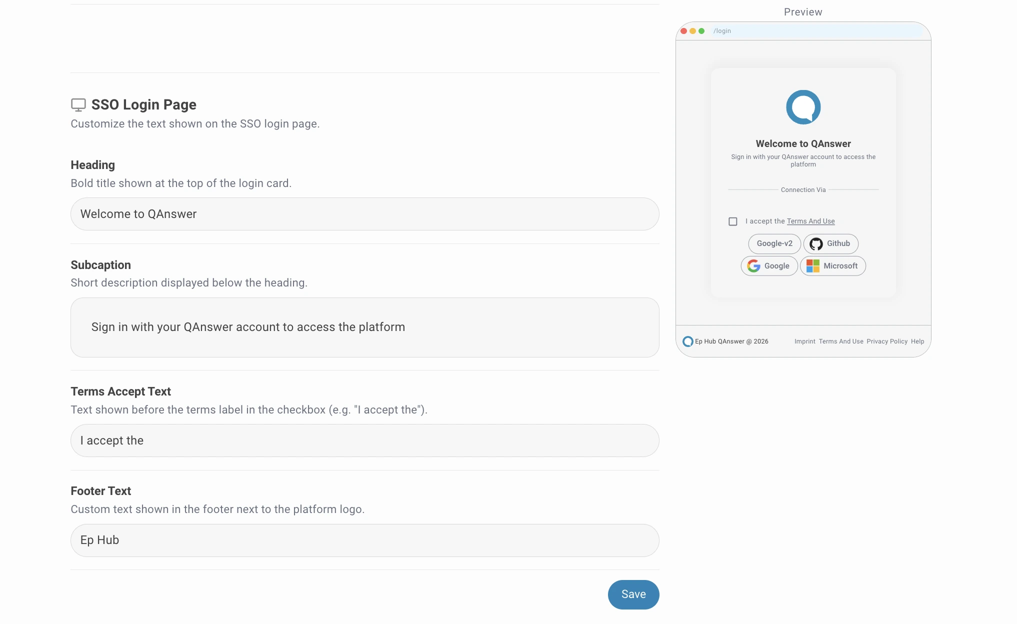 admin config sso login