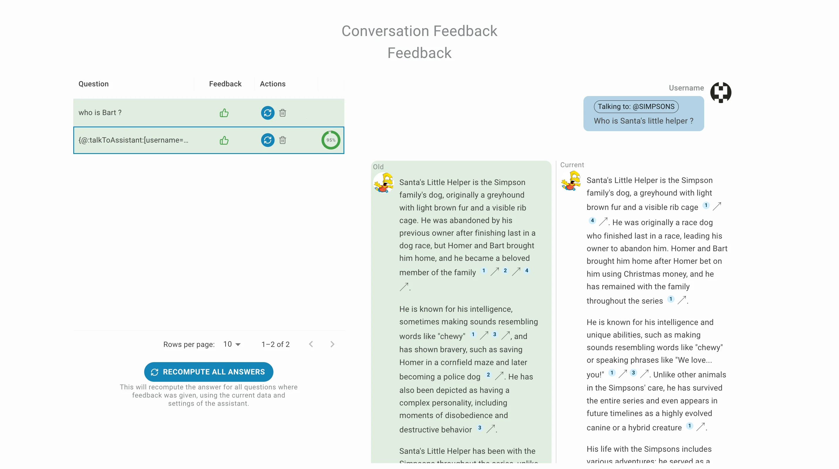 Feedback Evaluation Results