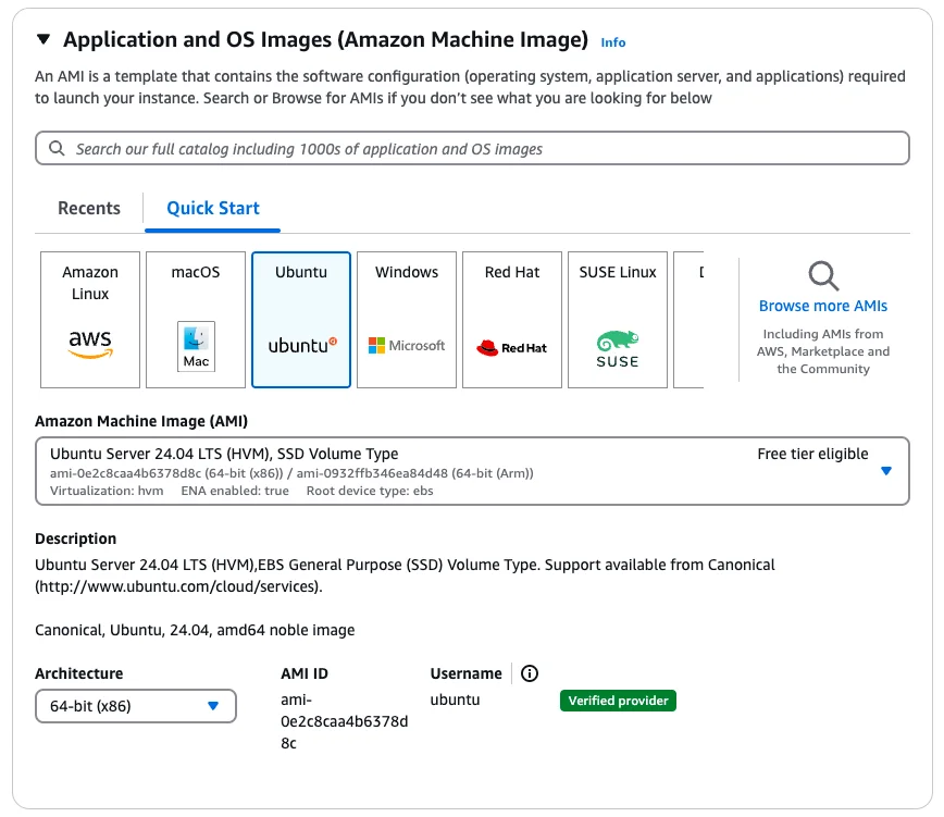 AWS OS selection