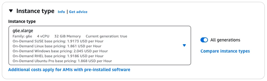 AWS instance type