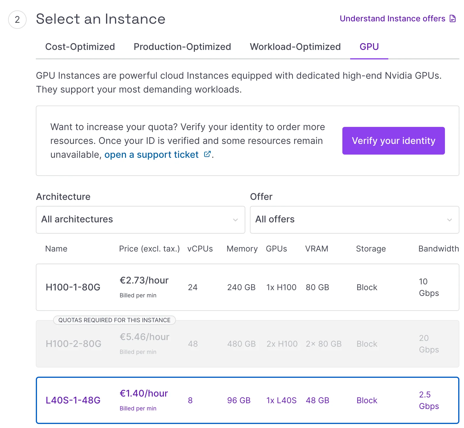 Scaleway L40S instance