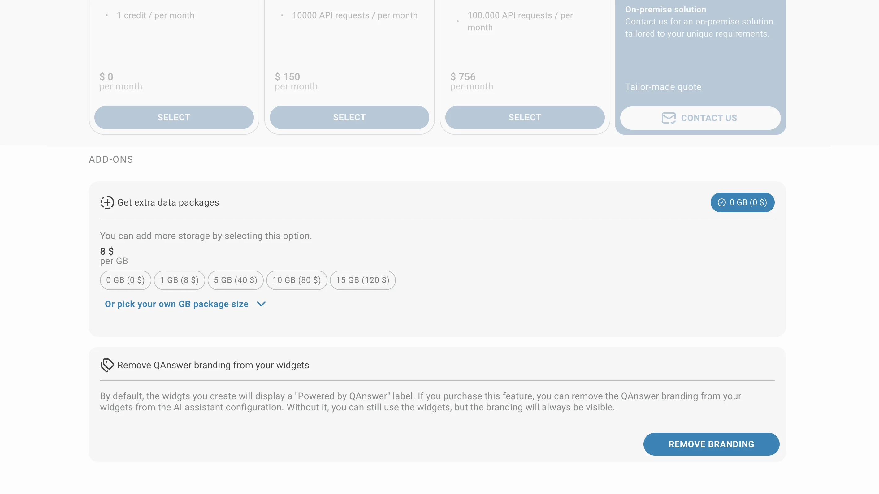 extra data packages page