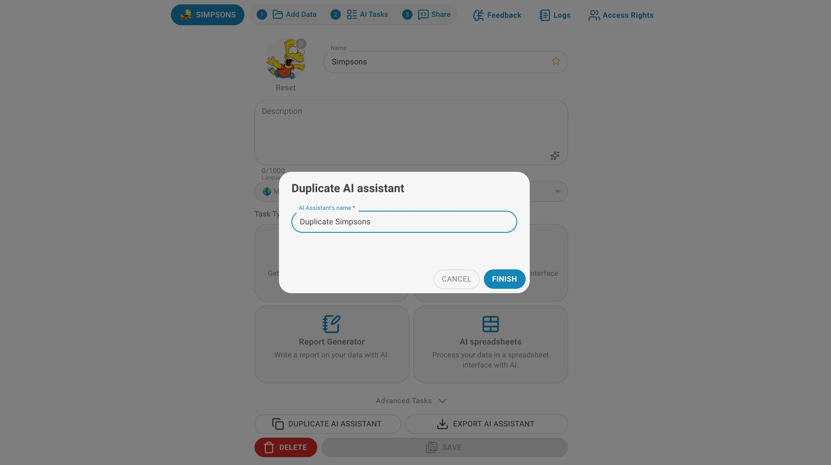 Duplicate assistant