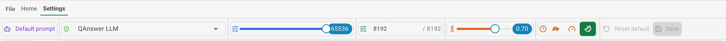 AI Spreadsheet toolbar