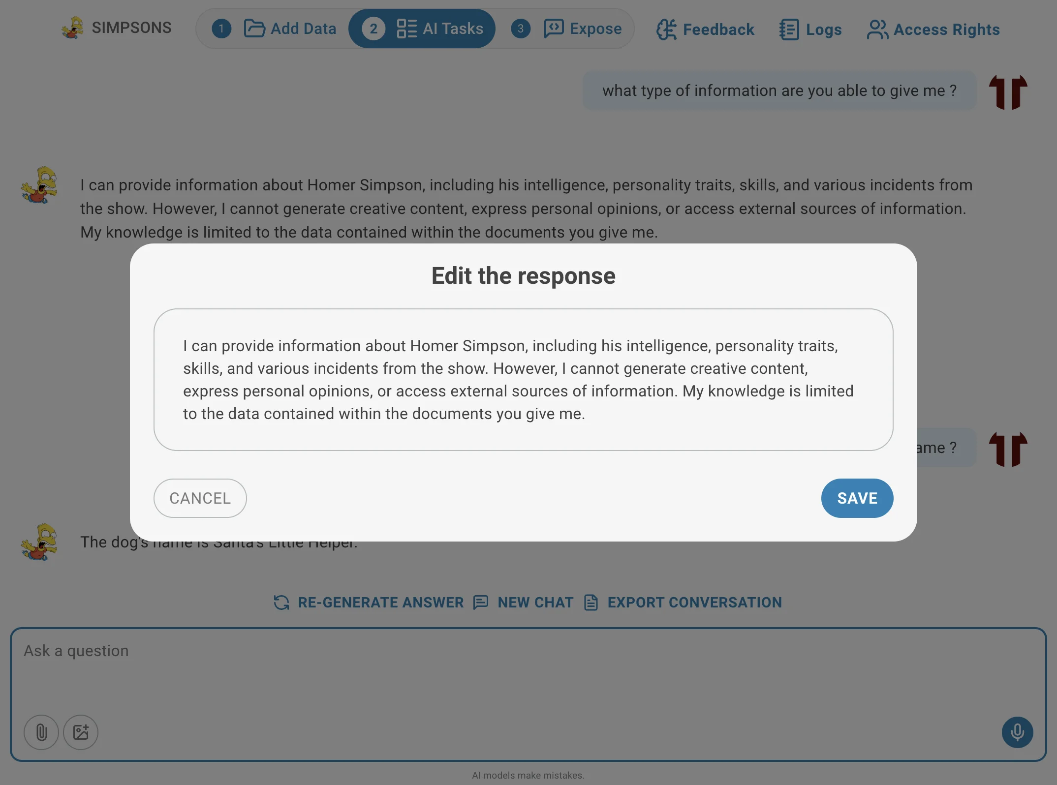 chat edit answer
