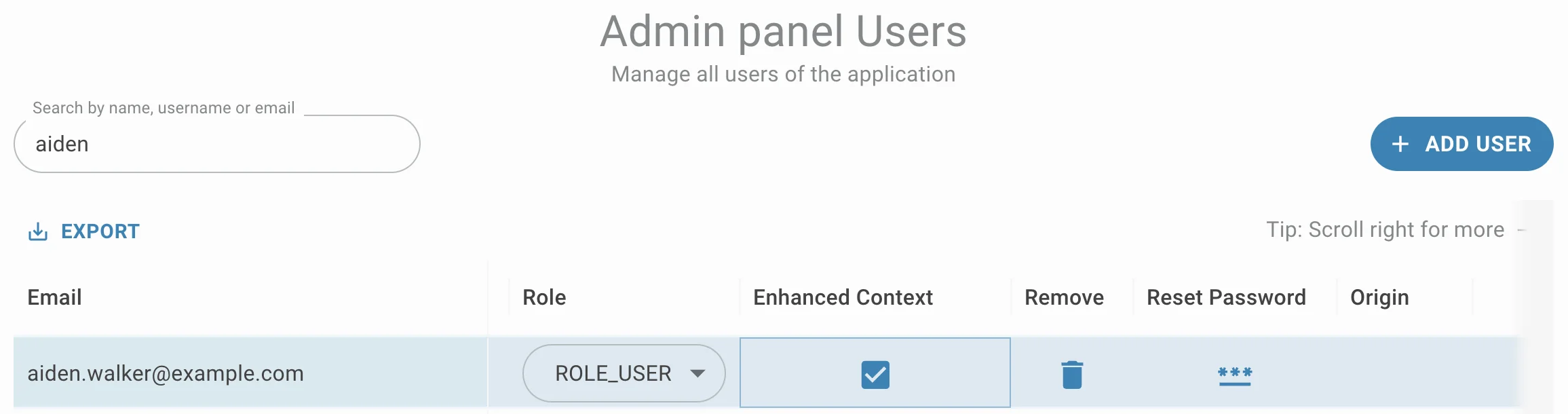 Enhance Context Admin Panel