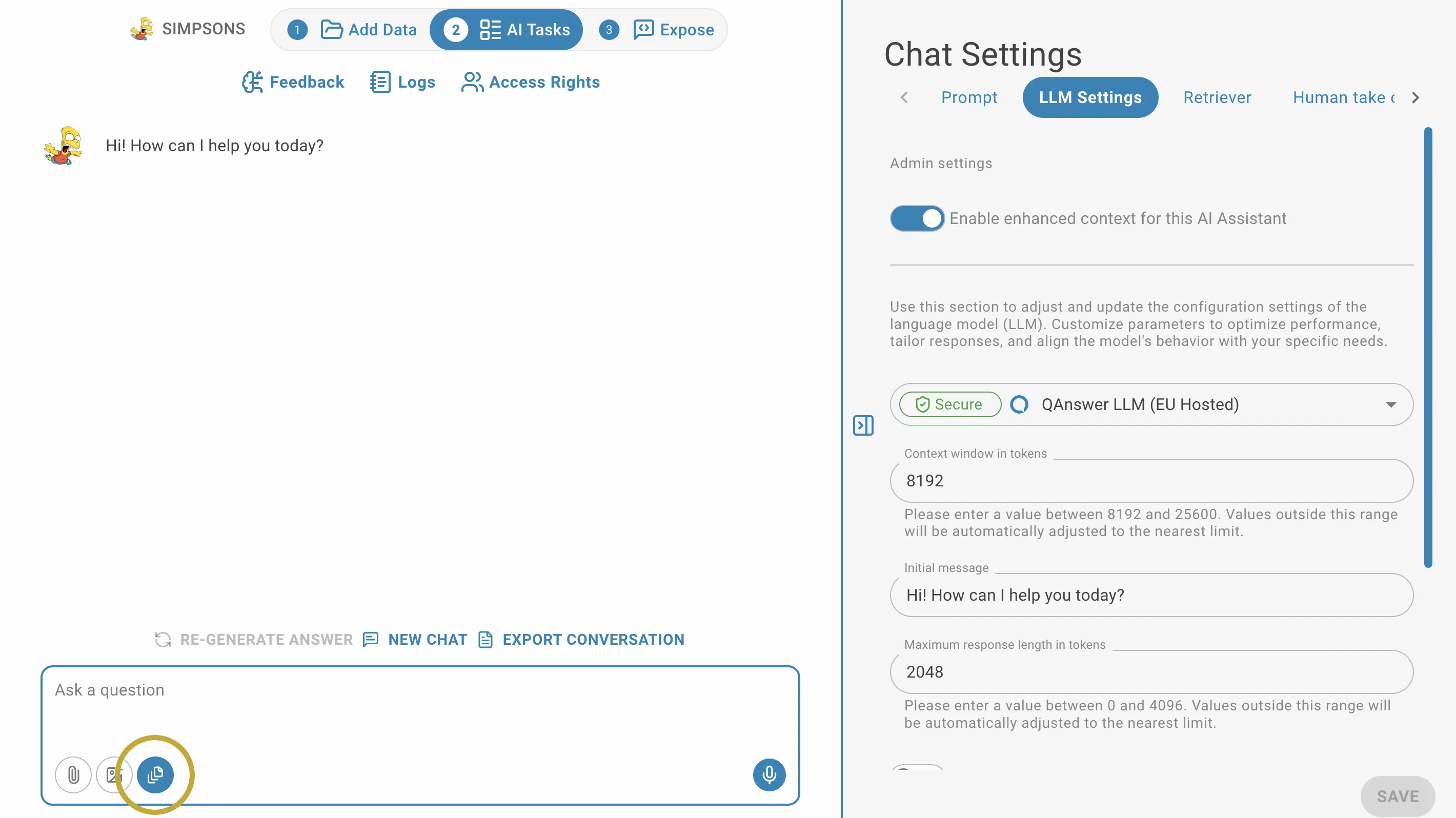 Enhance Context Chat Task