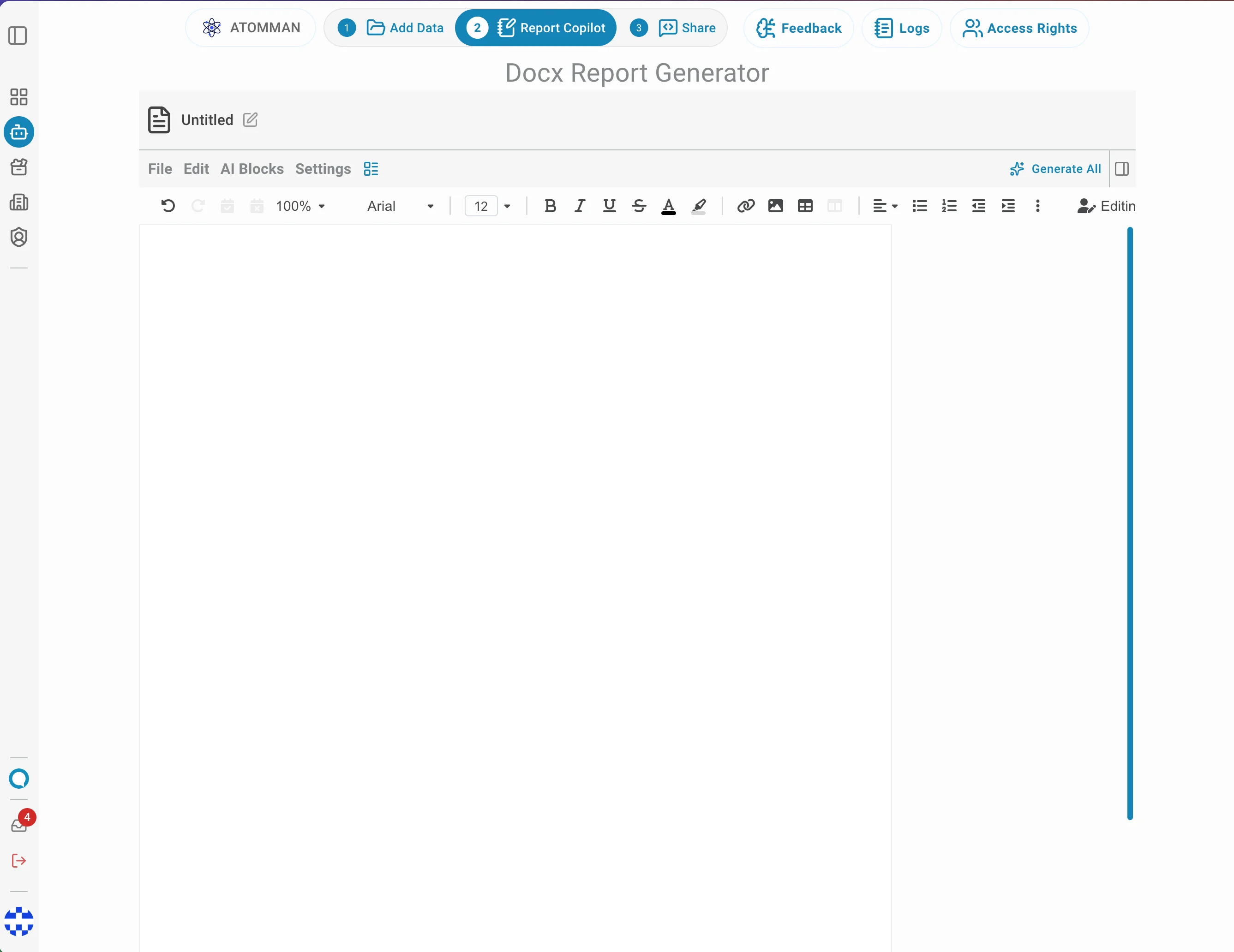 Report Generator docx sections