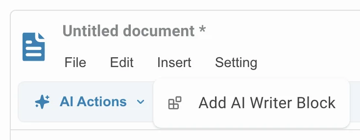 Report Generator insert menu