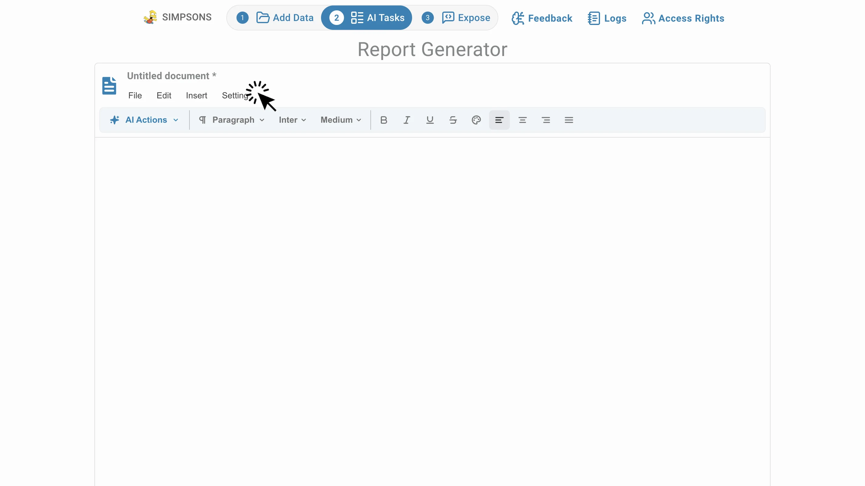 Report Generator pages position