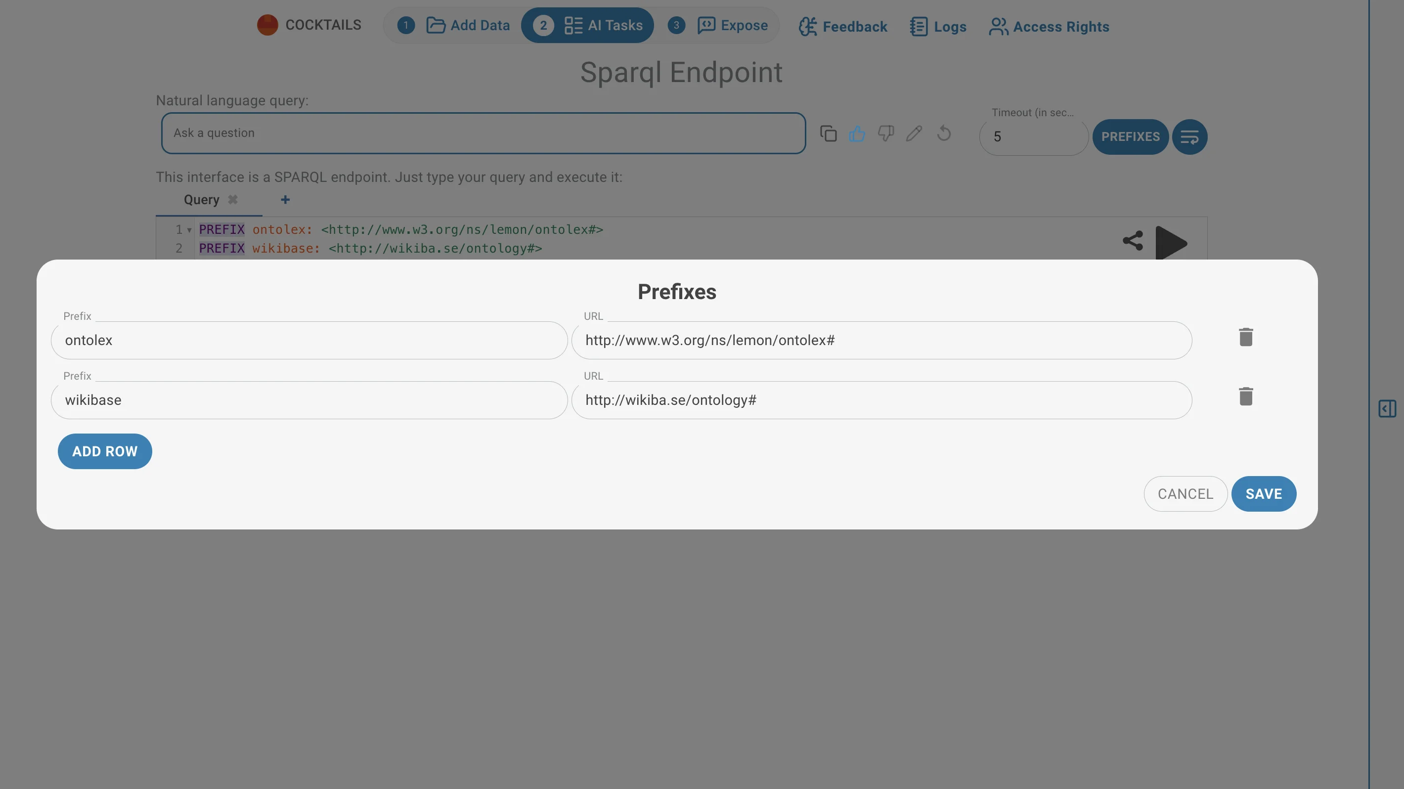 sparql prefixes