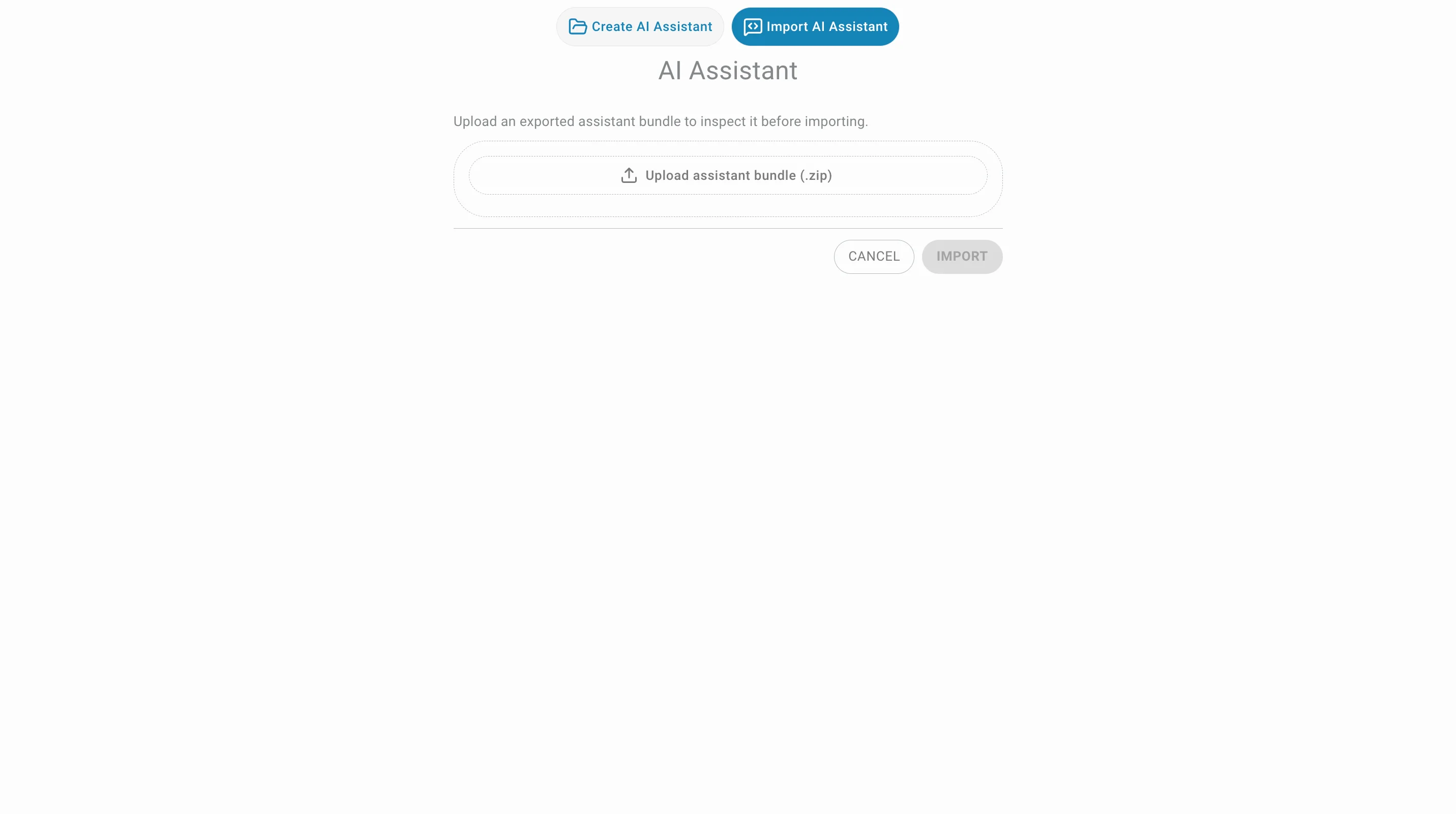 AI Assistant create button