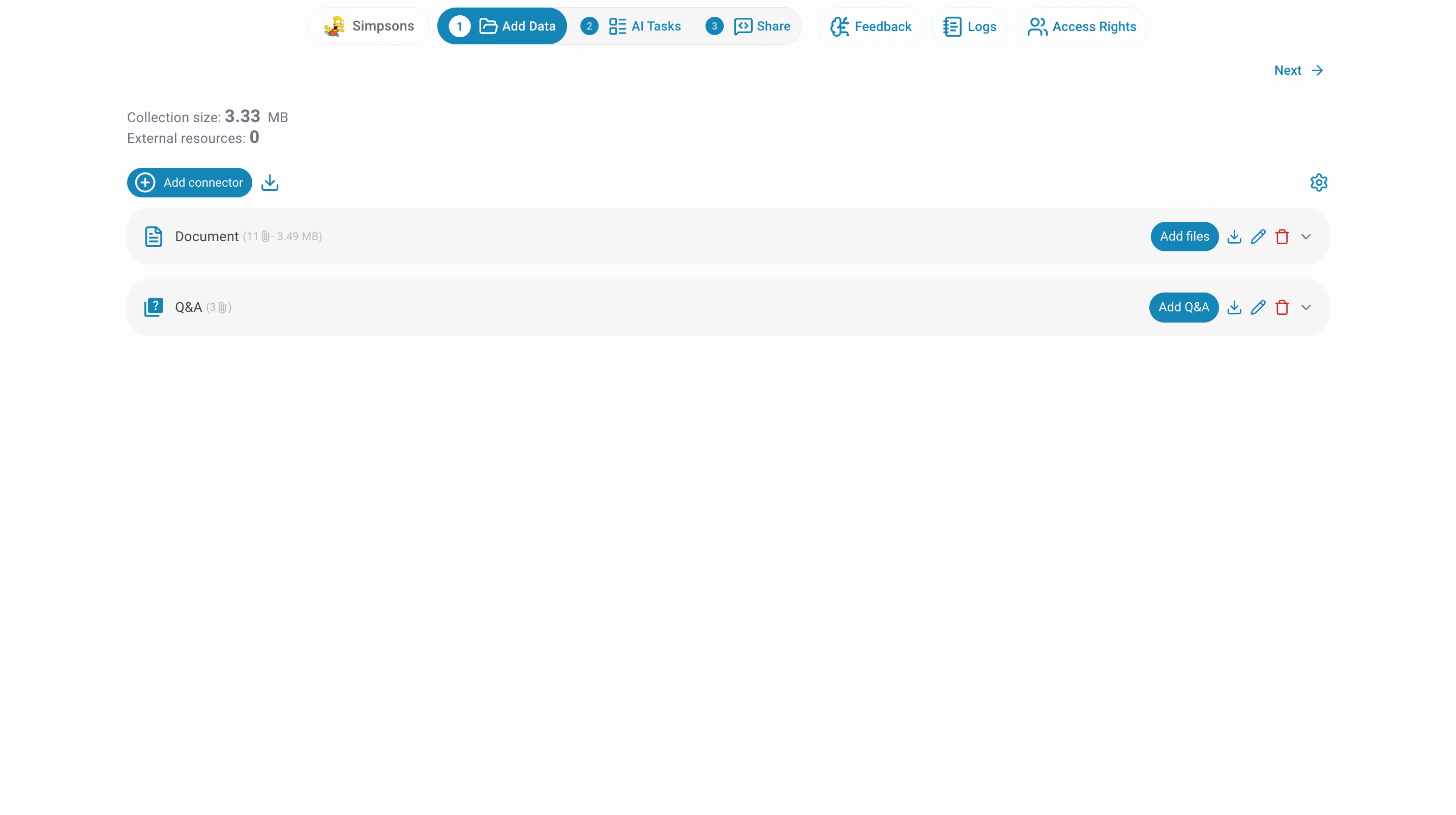 connectors menu