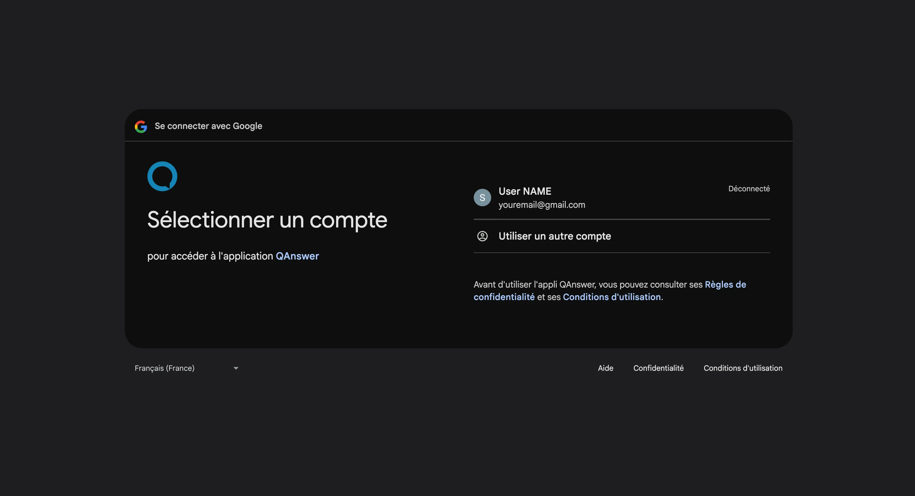 google existing connection