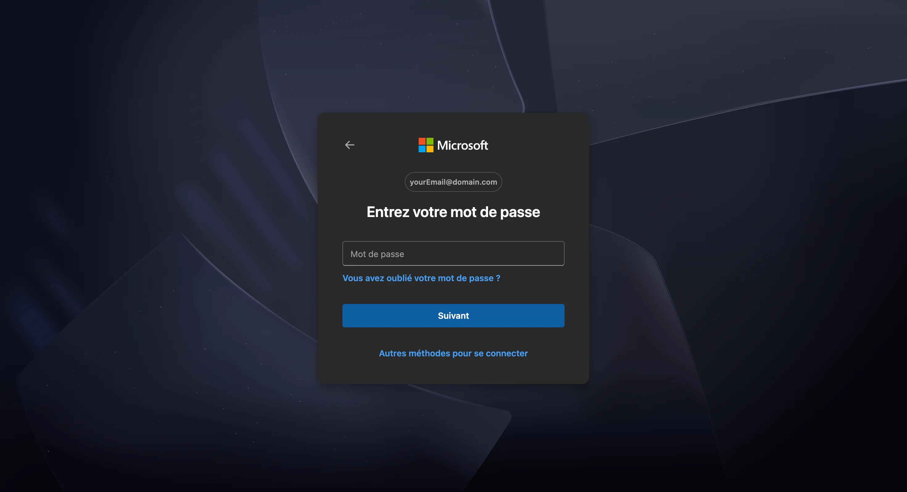 microsoft connection by password