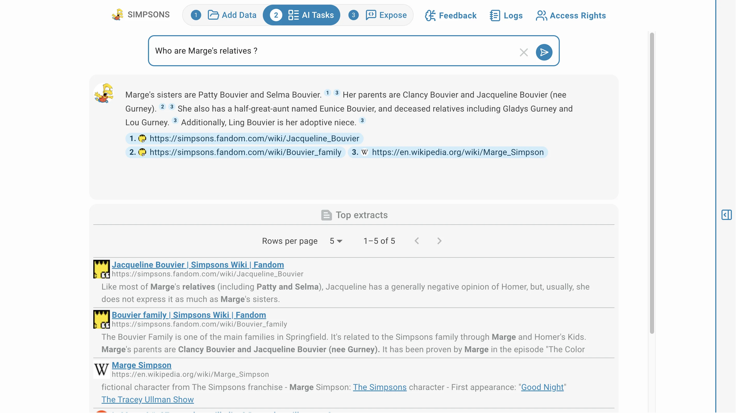 data source websearch connector