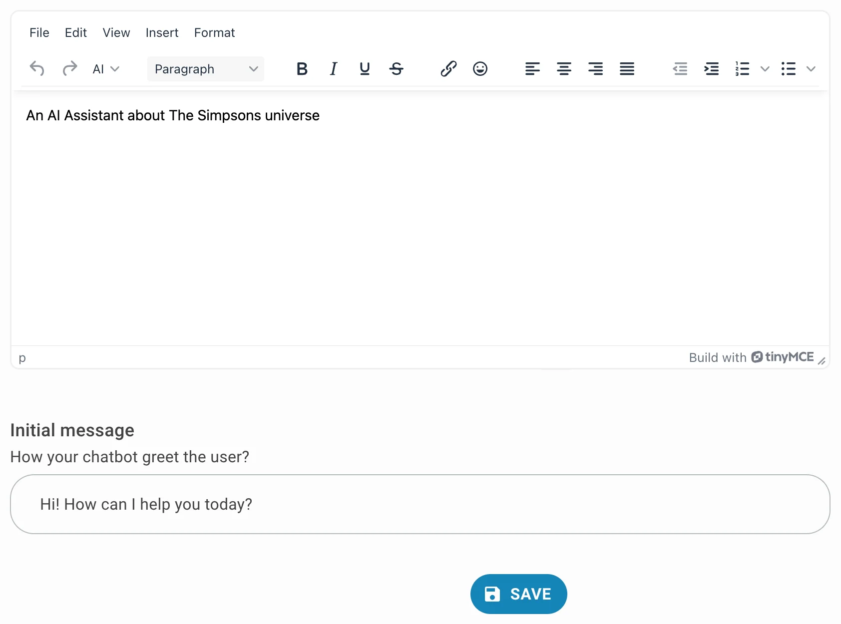 search interface