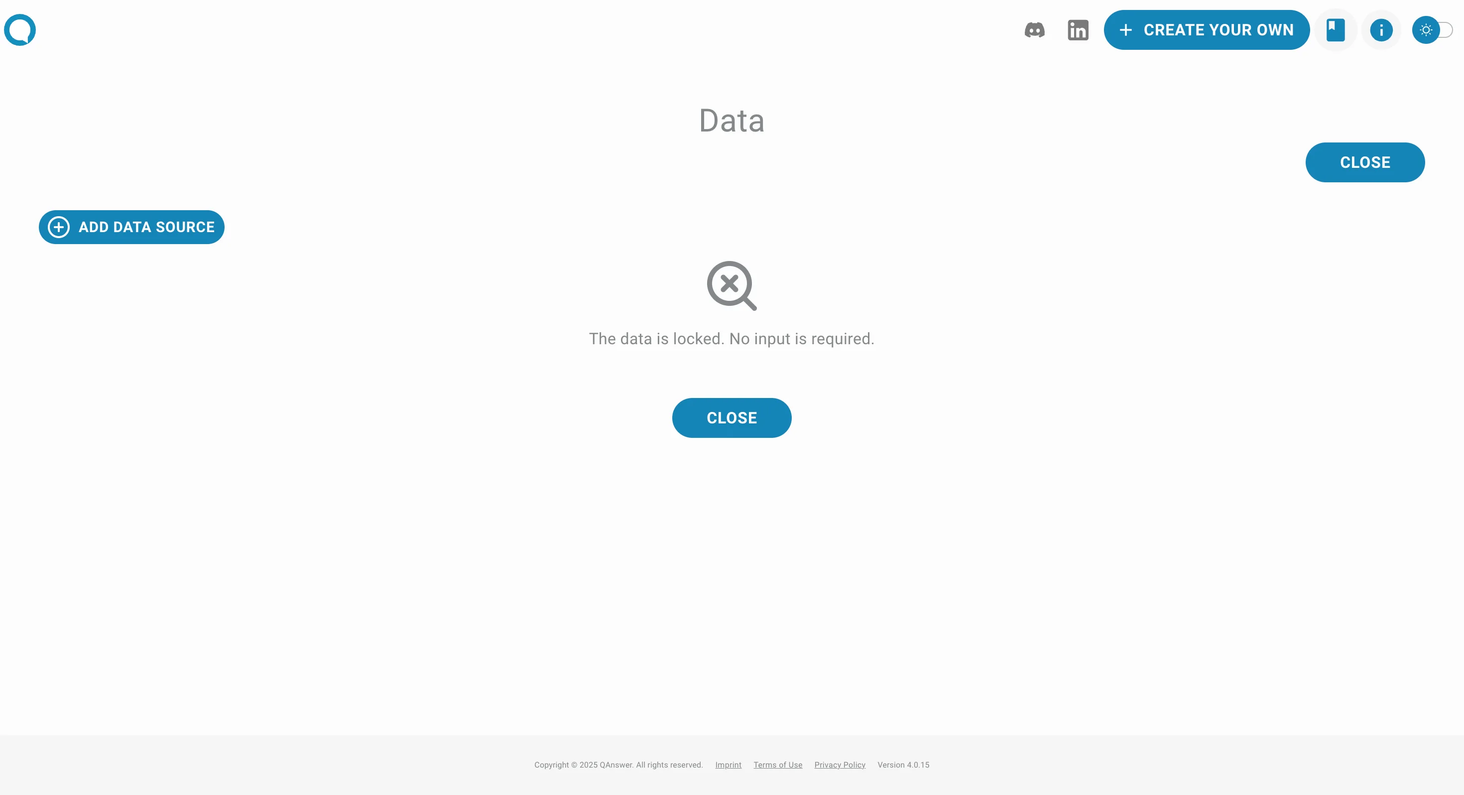 report generator interface data sources
