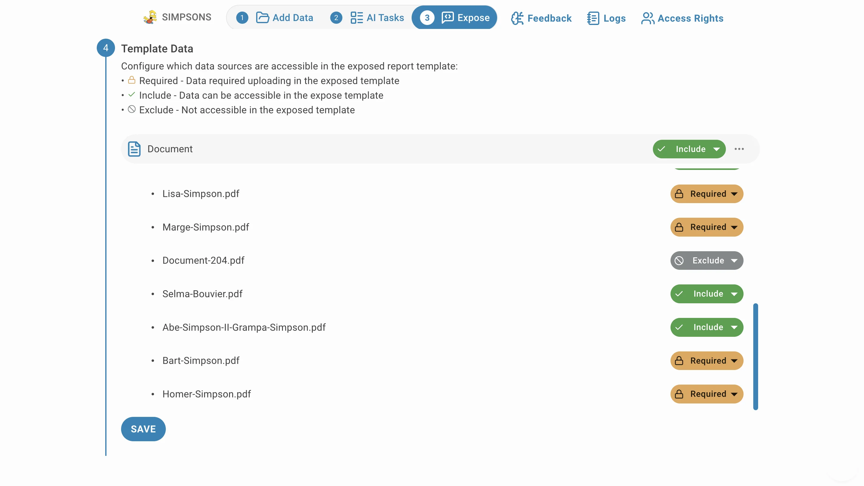Template Data Management