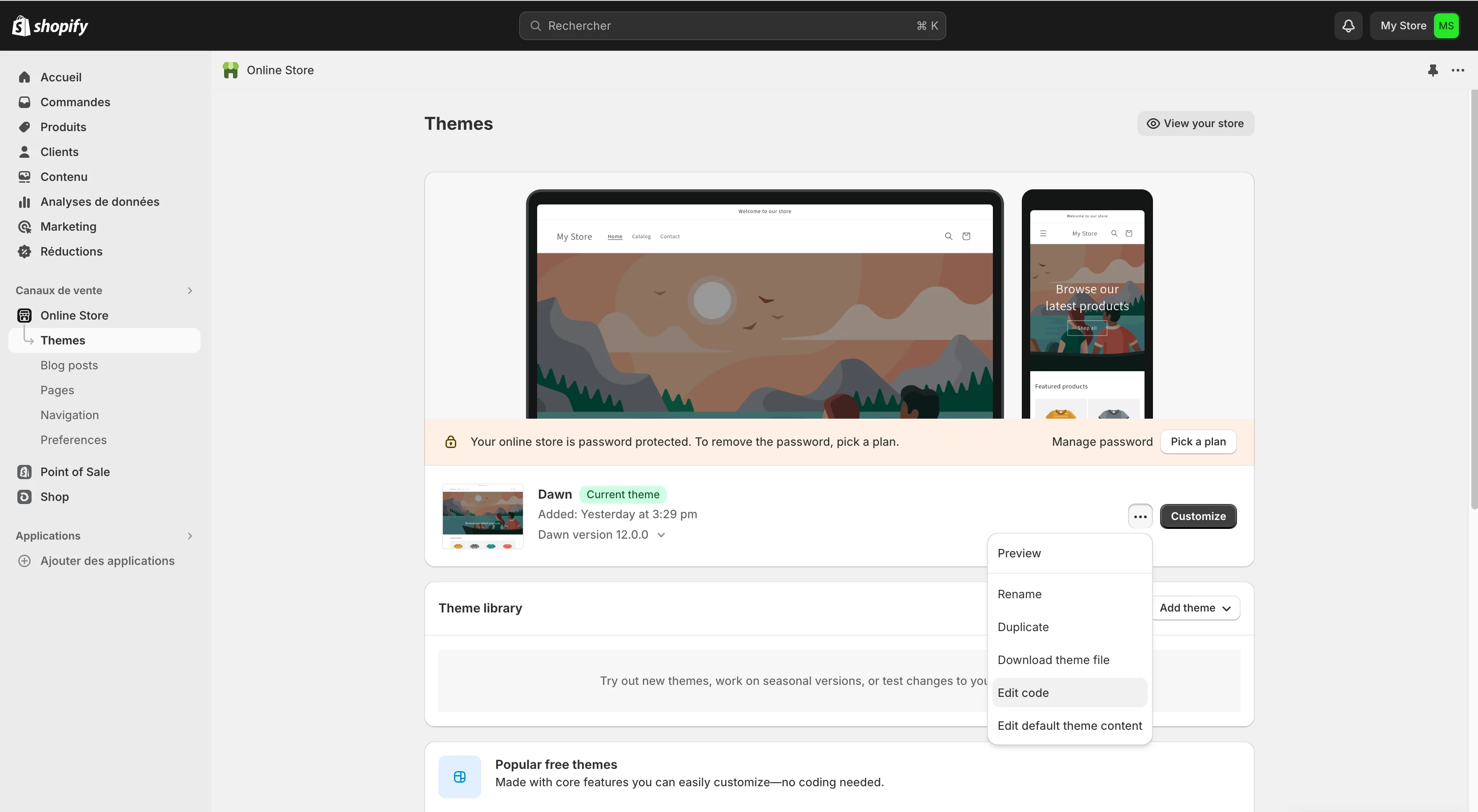 shopify settings