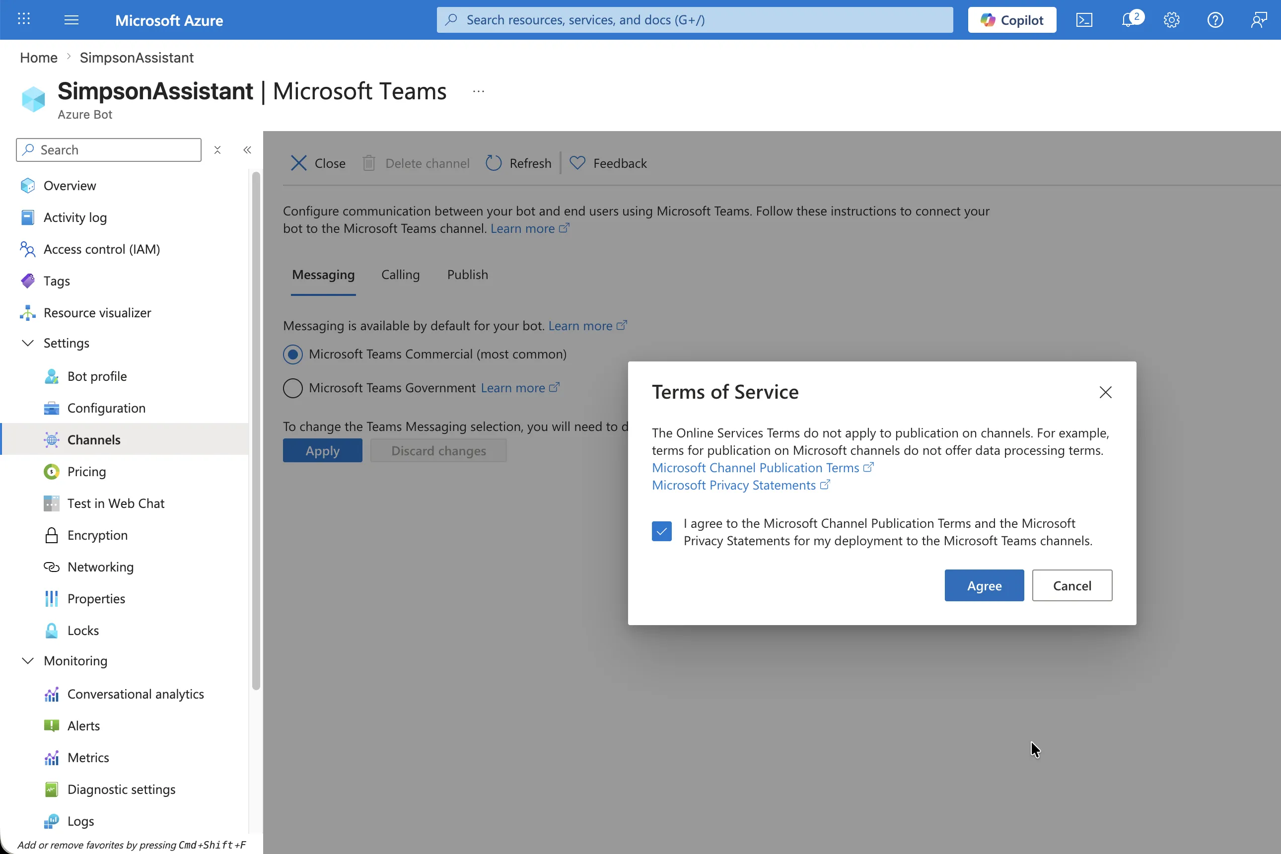 Accept the Microsoft Teams Terms of Service